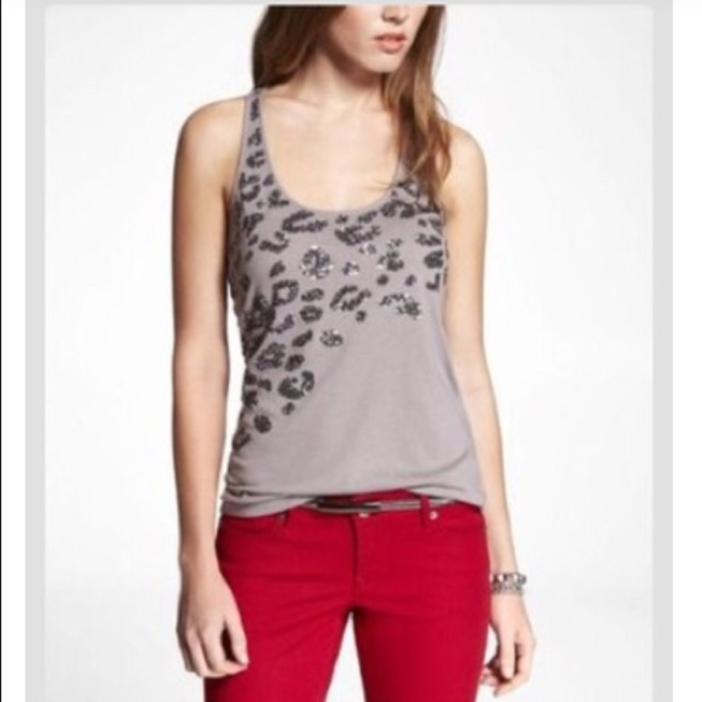 🎉BOGO🎉Express Leopard Sequins Racerback Tank